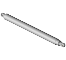 555894 K1D1S1 800N  Gasfeder, 800 Newton, Anschlüsse beidseitig 8er Auge - 17 mm lang, mit Schutzrohr