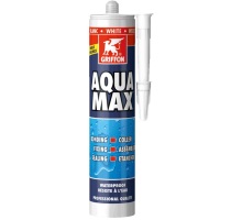 Aqua Max, 425 g cartridge   construction- and sealing glue, white, item number 20609