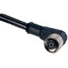 0250081000000000   line socket 90 degrees, M12x1, 5m, 5-lead