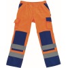 07179-860-1411, size 76C44   trousers with knee pockets, men /women, SAFE COMPETE, hi-visorange/cornflower blue