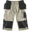 14349-442-5509, size C58   three-quarter trousers with hanging bags, men /women, UNIQUE, light khaki/black