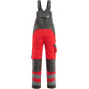 15569-860-22218, size 82C68   dungarees with knee pockets, men /women, SAFE SUPREME, hi-vis red/dark anthracite