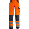 15579-860-14010, size 90C49   trousers with knee pockets, men /women, SAFE SUPREME, hi-visorange/bluish black
