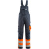 15669-860-01014, size 90C58   dungarees with knee pockets, men /women, SAFE SUPREME, bluish black/hi-vis orange