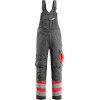 15669-860-18222, size 90C48   dungarees with knee pockets, men /women, SAFE SUPREME, dark anthracite/hi-vis red