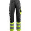 15679-860-0917, size 90C54   trousers with knee pockets, men /women, SAFE SUPREME, black/hi-vis yellow