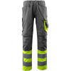 15679-860-1817, size 90C58   trousers with knee pockets, men /women, SAFE SUPREME, dark anthracite/hi-vis yellow