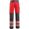 15979-948-22218, size 82C68   trousers with knee pockets, men /women, SAFE LIGHT, hi-vis red/dark anthracite