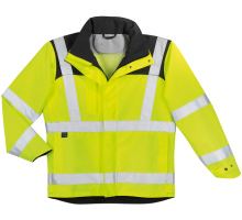 8898, size S   weatherproof parka, signal yellow/grey
