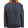 50124-932-01014, Gr.XL  Kapuzensweatshirt, Herren/Damen, HARDWEAR, schwarzblau/hi-vis orange