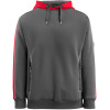 50124-932-18222, Gr.2XL  Kapuzensweatshirt, Herren/Damen, HARDWEAR, dunkelanthrazit/hi-vis rot