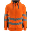 50138-932-1418, Gr.2XL  Kapuzensweatshirt mit Reißverschluss, Herren/Damen, SAFE SUPREME, hi-vis orange/dunkelanthrazit