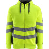 50138-932-1709, Gr.S  Kapuzensweatshirt mit Reißverschluss, Herren/Damen, SAFE SUPREME, hi-vis gelb/schwarz