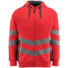 50138-932-22218, Gr.3XL  Kapuzensweatshirt mit Reißverschluss, Herren/Damen, SAFE SUPREME, hi-vis rot/dunkelanthrazit