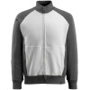 50565-963-0618, Gr.4XL  Sweatshirt mit Reißverschluss, Herren/Damen, UNIQUE, weiß/dunkelanthrazit