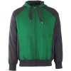 50566-963-0309, Gr.2XL  Kapuzensweatshirt mit Reißverschluss, Herren/Damen, UNIQUE, grün/schwarz