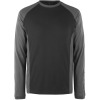 50568-959-0918, Gr.L  T-Shirt, Langarm, Herren/Damen, UNIQUE, schwarz/dunkelanthrazit