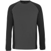 50568-959-1809, Gr.XS  T-Shirt, Langarm, Herren/Damen, UNIQUE, dunkelanthrazit/schwarz