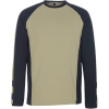 50568-959-5509, Gr.2XL  T-Shirt, Langarm, Herren/Damen, UNIQUE, hellkhaki/schwarz