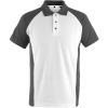 50569-961-0618, Gr.S  Polo-Shirt, Herren/Damen, UNIQUE, weiß/dunkelanthrazit