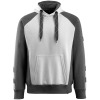 50572-963-0618, Gr.2XL  Kapuzensweatshirt, Herren/Damen, UNIQUE, weiß/dunkelanthrazit