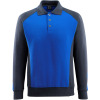 50610-962-11010, Gr.XL  Polo-Sweatshirt, Herren/Damen, UNIQUE, kornblau/schwarzblau