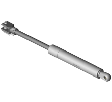 555762 K3D1 400N  Gasfeder, 400 Newton, Anschlüsse: Gabelkopf, 8er Auge - 17 mm lang