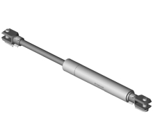 555762 K3D3 450N  Gasfeder, 450 Newton, Anschlüsse beidseitig Gabelkopf Bohrungsdurchmesser 8 mm