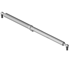 555843 K7D7S2 400N  Gasfeder, 400 Newton, Anschlüsse beidseitig Winkelgelenk M10 Metall, mit Arretierrohr