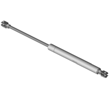 697656 K3D3 150N  Gasfeder, 150 Newton, Anschlüsse beidseitig Gabelkopf Bohrungsdurchmesser 6 mm