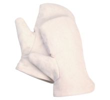 5410   mittens made of cotton-canvas, natural-coloured