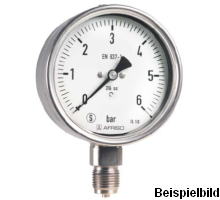 85453402N2   Bourdon-tube gauge, RF100SI D402, LB100-U/-1/+1, 5 1/4''NPT