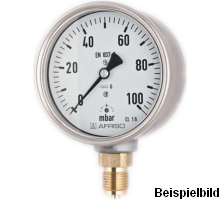 35007401  Kapselfeder-Manometer, KP63 D401, LB63-U/-100/0 mbar