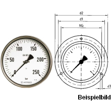 85321431  Rohrfeder-Industriemanometer, RF100I D431, LB100-FR/160