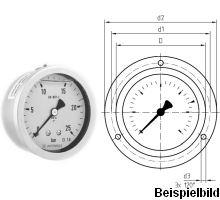 85119732  Rohrfeder-Chemiemanometer, mit Glyzerinfüllung, RF63CHGLY D732, GB63-FR/60 VA