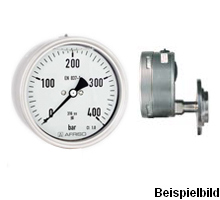 31347W+85216812   Bourdon-tube chemical gauge, with glycerin, RF100CHGLY D812, MD40, 0-16 bar