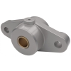 DIN 502 A 50 MM   flange bearing, with red brass -bushing, two-hole
