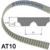 30 AT10/660  Zahnriemen, Stahlcord, PU, Megapower 2