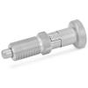 GN 617.1-5-AN-NI   locking bolt, with rest position, stainless steel, AN= without counternut, with stainless steel button
