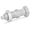 GN 617-8-AKN-NI   locking bolt, stainless steel, without rest position, AKN = with counternut, with stainless steel button