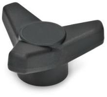 GN 5330.5-100-M12-E   three-star handle, withstainless steel bushing