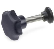 GN 6336.12-32-M6-35-15   star knob screw, withplastic-pressure piece