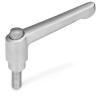 GN 300.6-63-M8-32-AS   clamping lever, stainless steel, adjustable