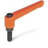 GN 300-108-M12-40-OS   clamping lever, adjustable, zinc-die-cast, threaded pin steel, OS = orange, RAL 2004
