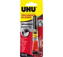 48795, 10 g Pipette, Infokarte  UHU Blitzschnell, Sekundenkleber