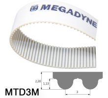 PU 15 MTD 3M  Zahnriemen, Stahlcord, Megalinear