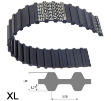 710 XL DD 025   neoprene toothed belt, DD