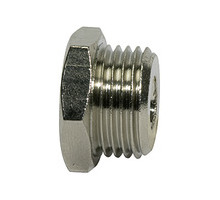 251.02/N-E  Reduziernippel, value line, G 3/8 außen, G 1/4 innen, SW 19, Messing vernickelt