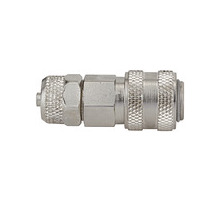 243.28-N E  Schnellverschlusskupplung, NW 5, connect line, Messing vernickelt, für Schlauch 8x6