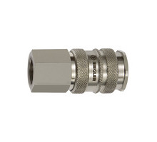 241.52-E  Schnellverschlusskupplung, NW 10, Stahl/Messing vernickelt, G 3/8 IG
